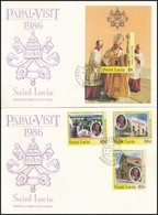 1986 Pápa Sor Mi 844-846 + Blokk Mi 49 2 Db FDC-n - Other & Unclassified