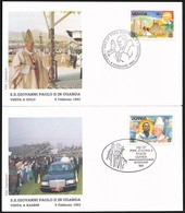 1993 Pápai Látogatás Sor 4 értéke Mi 1191-1194 4 Db Levélen - Altri & Non Classificati