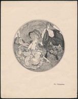 Franz Von Bayros (1866-1924): Tabaksdose. Klisé, Papír, Jelzés Nélkül, D:12,5 Cm. - Andere & Zonder Classificatie