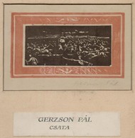 Gerzson Pál (1931-2008): Csata, II. Rákóczi Ferenc, 2 Db. Linó, Papír, Paszpartuban, 11×10 és 7×11 Cm - Other & Unclassified