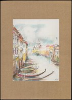 Olvashatatlan Jelzéssel: Velence. Ceruza, Papír, Paszpartuban, 25×19 Cm - Other & Unclassified