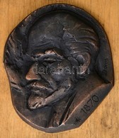 Boros Tibor (1945- ): Lenin, Bronz Plakett, Fa Talapzaton, Jelzett, 10,5×9 Cm - Autres & Non Classés