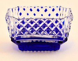 Ajkai Kristály Mini Tálka, Matricával Jelzett, Eredeti Dobozában, Hibátlan, 5,5×8,5×4,5 Cm - Glas & Kristal