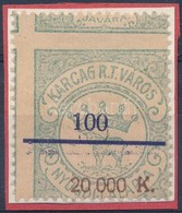 1925 Karcag R.T.V. Okirati 48 Sz. Illetékbélyeg Dupla Képbe Fogazással - Unclassified