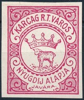 Karcag 1921 Fogazatlan Piros Próbanyomat - Zonder Classificatie