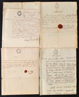 1850-1854, 4 Magyar Okmány 30kr, 15kr, 10kr, 6kr Szignettákkal / Documents With Signettas - Non Classés