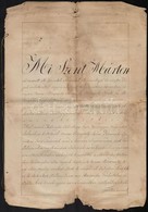 1845 A Pannonhalmi Apátság által Hitelesített, Az Apátság Papírfelzetes Viaszpecsétjével és A Perjel Aláírásával Ellátot - Unclassified