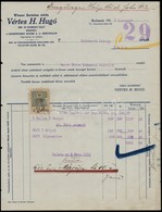 1909-1912 3 Db Számla Okmánybélyegekkel, Közte Céglyukasztásos Is - Unclassified