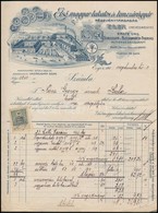 1911 Eger, Els? Magyar Lakatos és Lemezárugyár Díszes Fejléces Száma, Okmánybélyeggel 29x22 Cm - Unclassified