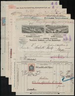 1912-1917 5 Db Különböz? Gyár Díszes Fejléces Számlája, Okmánybélyegekkel - Non Classificati