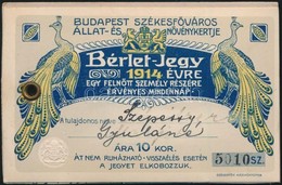 1914 Budapest, Díszes, Fényképes állatkerti Belép? - Unclassified