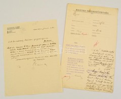 1917 A Magyar Gazdaszövetség Két Irata Szemere Huba által Utalt Pénzösszeg Tárgyában - Unclassified