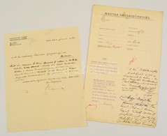 1917 A Magyar Gazdaszövetség Két Irata Szemere Huba által Utalt Pénzösszeg Tárgyában - Non Classés