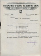 1940 Richter Gedeon Vegyészeti Gyár Díszes Fejléces Levél, Szélén Szakadások - Unclassified