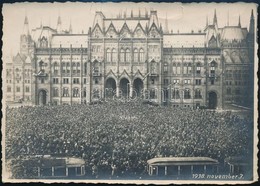 1918 Budapest, Tömeg A Parlamentnél November 3-án, Fotó, Hátulján Feliratozva, 11,5×17 Cm - Other & Unclassified