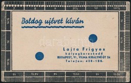 Lajta Frigyes Bélyegkeresked? újévi Köszönt? Reklám Kártyája, 8x13 Cm - Publicités