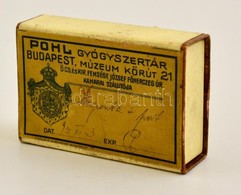 1912 Pohl Gyógyszertár Budapest Múzeum Körút Papírdoboz, 7,5×5×2 Cm - Reclame