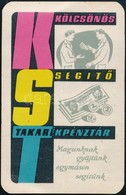 1959 Kisegít? Takarékpénztár Reklámos Kártyanaptár - Publicités