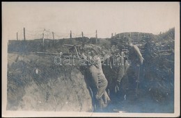 Cca 1916 Géppuskás Katonák A Lövészárokban / WW: I. Military Photo 9x15 Cm - Andere & Zonder Classificatie