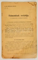 1917. A M. Kir. Honvédelmi Minister Rendelete: Felmentések Revíziója. 63 Oldalas Rendelet A Katonai Szolgálat Alól Felme - Other & Unclassified