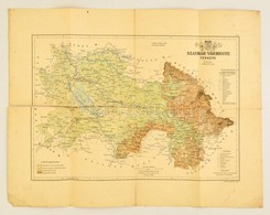 1889 Szatmár Vármegye Térképe, Tervezte: Gönczy Pál, Kiadja: Posner Károly Lajos és Fia, Félig Szakadt, 46×58 Cm - Other & Unclassified