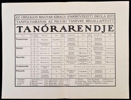 1911 Az Országos Magyar Királyi Iparm?vészeti Iskola Nappali és Esti Képzéseinek Tanórarendjei Az 1910/11. Tanévre, A Na - Unclassified