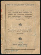 Cca 1920 Fürst J. és Társa árjegyzék, A Borítója Hiányos, Az Elüls? Borító Hiányzik, 68 P. - Non Classificati