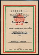 1945 MSZDP Választási Gy?lés Meghívó + 1956 Budakeszi Tanácstag Választás Szavazólapja A Forradalom Ideje Alatt. - Non Classés