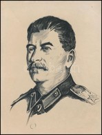 Cca 1950 Sztálin Portré. Lithográfia, Papír. 19x31 Cm - Non Classés