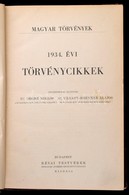 1934. évi Törvénycikkek. Jegyzetekkel Ellátták Dr. Degré Miklós, Dr. Várady-Brenner Alajos. Magyar Törvények. Codex Hung - Zonder Classificatie