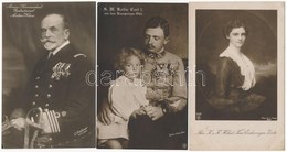 5 Db Régi Motívumlap IV. Károlyról, Zitáról és Ottóról, Közte 1 Db Anton Haus Admirálisról / 5 Pre-1945 Motive Cards Of  - Unclassified