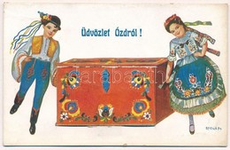 ** T2 Ózd, Népviseletes Leporellólap / Hungarian Folklore Leporellocard S: Bernáth - Unclassified