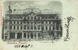 T2/T3 1898 Pécs, Takarékpénztár építés Alatt. Blancz József Kiadása (EK) - Unclassified