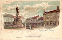 T4 1899 Arad, Vértanú Szobor / Martyrs' Statue, Monument, Street View, Litho (ázott / Wet Damage) - Non Classificati