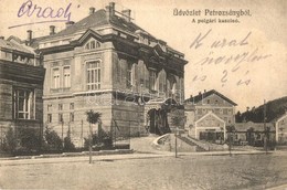 T2 Petrozsény, Petrosani; A Polgári Kaszinó, üzlet. Adler Fényirda 1909. / Casino, Shop - Unclassified