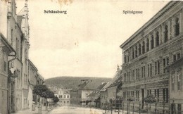 ** T3 Segesvár, Schassburg, Sighisoara; Spitalgasse / Kórház Utca, H. Zeidner Kiadása / Street View (kis Szakadás / Smal - Unclassified