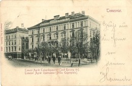 * T2/T3 1898 Temesvár, Timisoara; Agrár Takarékpénztár, Jen? Herceg Tér / Savings Bankj, Square (Rb) - Unclassified