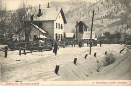 ** T2/T3 Visóvölgy, Valea Viseului (Máramaros); Vasútállomás Télen. Kaufmann Ábr. és Fiai Kiadása, Csermák M. Amateur Fe - Unclassified