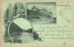 T3 1899 Vöröstoronyi-szoros, Roter-Turm-Pass, Pasul Turnu Rosu; Altfluss. Jos. Drotleff, G. A. Seraphin / Vár, Olt Folyó - Unclassified