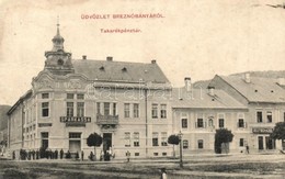 * T3 Breznóbánya, Brezno Nad Hronom; Takarékpénztár, Deutsch Adolf áruházai. Kreisler József Kiadása / Savings Bank, Sho - Unclassified