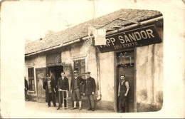 * T4 1913 Kassa, Kosice; Papp Sándor Szíjgyártó és Badicsi Imre üzletei / Shops, Street, Photo (fa) - Unclassified