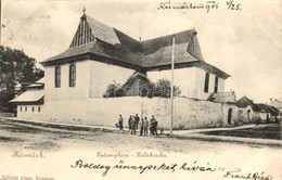 T3 1901 Késmárk, Kezmarok; Fatemplom. Schmidt Edgar Kiadása / Holzkirche / Wooden Church (ázott Sarok / Wet Corner) - Unclassified