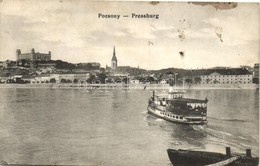 T2/T3 Pozsony, Pressburg, Bratislava; Vár, G?zhajó / Castle, Steamship (EK) - Unclassified