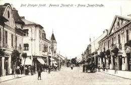 ** T2/T3 Pöstyén-fürd?, Kúpele Piestany; Ferenc József út, üzletek / Street View, Shops (EK) - Unclassified