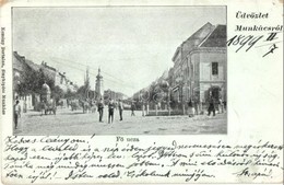 T2/T3 1899 Munkács, Mukacheve, Mukacevo; F? Utca. Kemény Bertalan Fényképész / Main Street (EK) - Unclassified