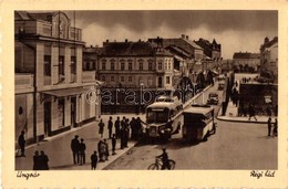 T2 1942 Ungvár, Uzshorod, Uzhhorod, Uzhorod; Régi Híd, Autóbuszok / Old Bridge, Buses - Unclassified