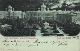 T2 1900 Vienna, Wien I.  K. K. Hof-Museen Und K. K. Volksgarten / Museum At Night, Park, Garden. C. Ledermann Jr. 5 N - Non Classés