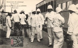 * T1/T2 Cotonou, Souvenir Du Passage Du Dupleix, Arrivée Des Officiers, Gare / Arrival Of The Officers At The Railway St - Non Classificati