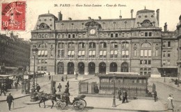 T2/T3 Paris, Gare Saint-Lazare, Cour De Rome / Railway Station, Street. TCV Card (EK) - Unclassified