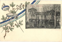 T2/T3 Jena, Paulinerhaus. Verlag Ernst Gollub / Student Fraternity House. Studentica, Fencing Art Postcard (EK) - Unclassified